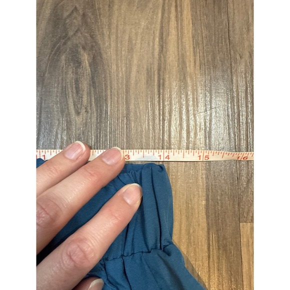 Halara High Rise Elastic Waist Drawstring Ruched Pocket Casual Short Sz M Blue - Picture 3 of 6